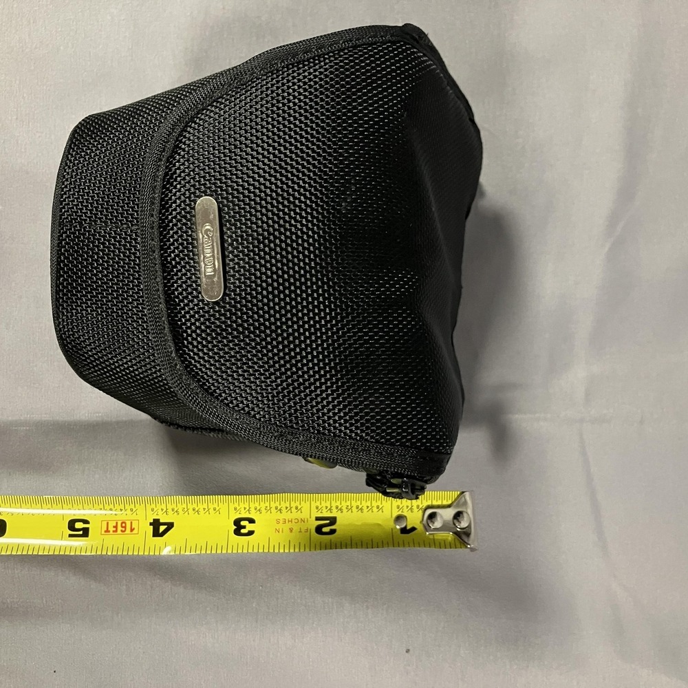 Canon Compact Camera Case Black Nylon Padded Bag Pouch Belt Loop Zip Closure - Picture 7 of 8